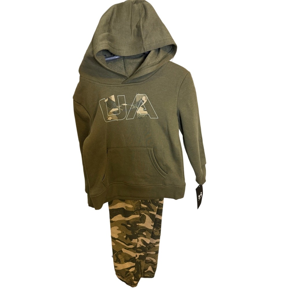 Under Armour Boys 3T Matching 2 piece Athletic Set Jogger Hoodie New w/ Tag camo